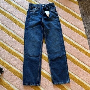 Zara Women's Dark Blue Straight Jeans